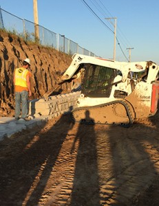 Workers, Retaining wall construction