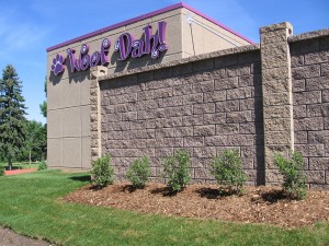 Woof Dah! Inc. side wall and landscaping